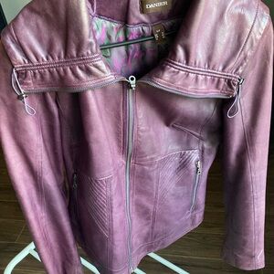 Danier purple leather jacket